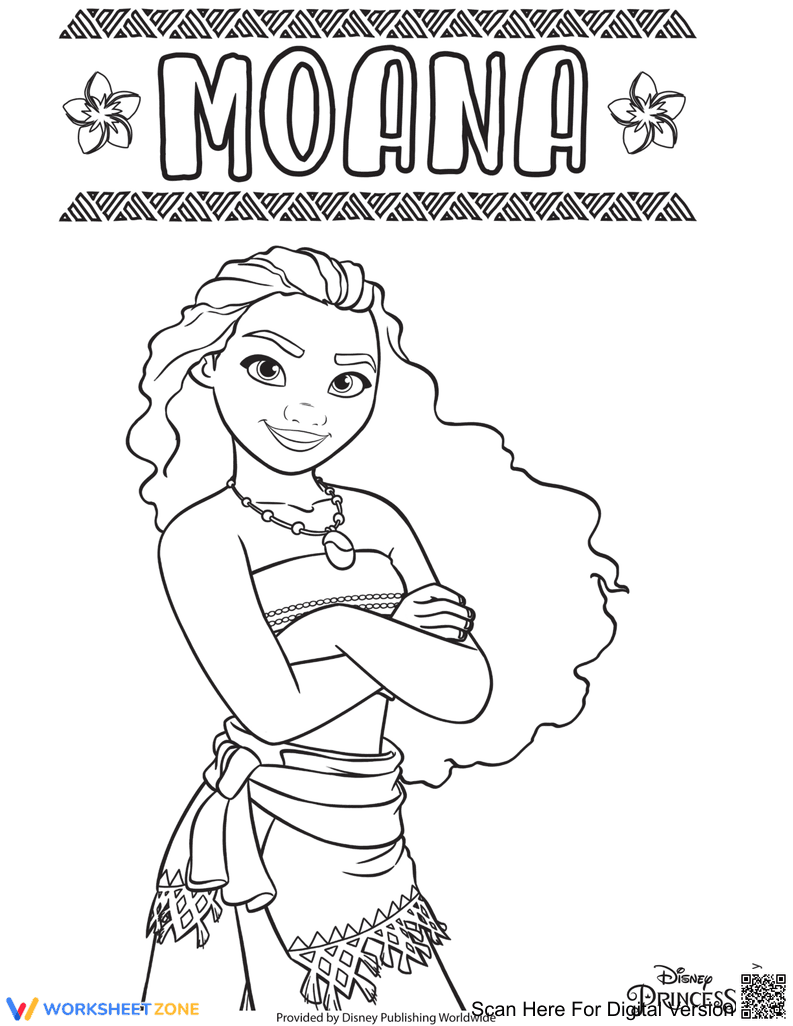 Printable Moana Coloring Page | Grade K Ready - Page 1