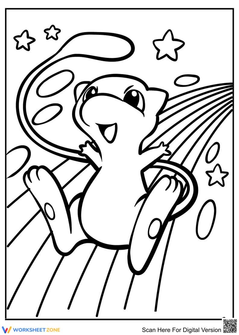 Mew Pokemon Coloring Page | Essential Printable Worksheet - Page 1
