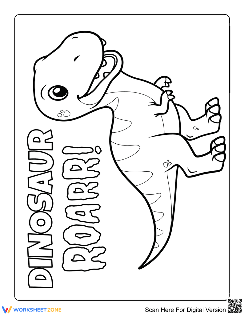 Have Fun with this Cute Dinosaur Coloring Page - Page 1