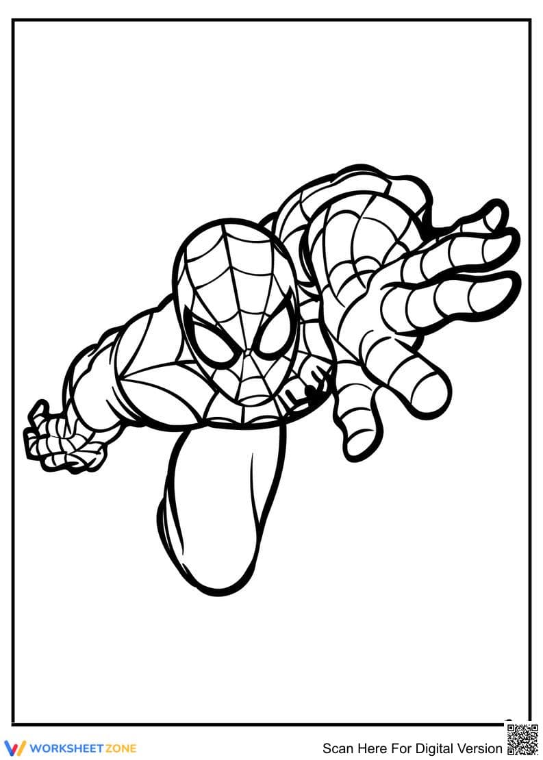 Printable Spiderman Coloring Page | Grade K-2 Arts - Page 1