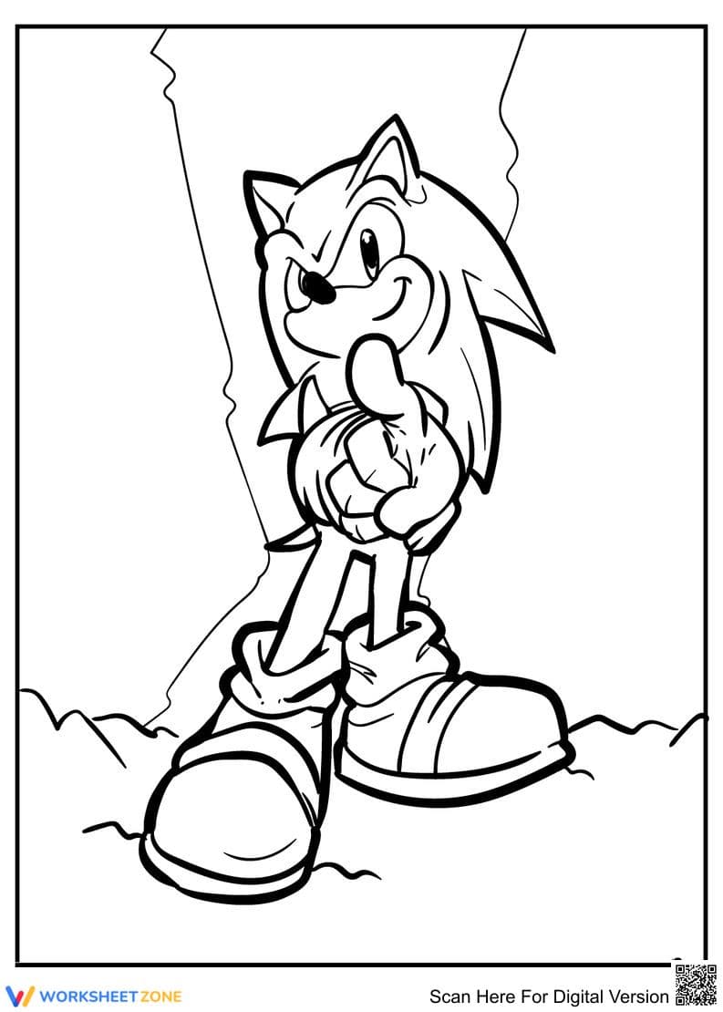 Printable Sonic Coloring Page | Grade K Art - Page 1