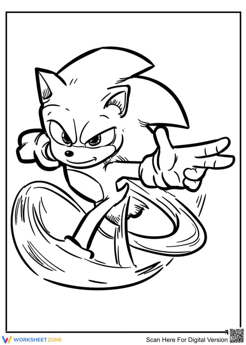 Fast Sonic Coloring Page | Essential Kindergarten Printable - Page 1