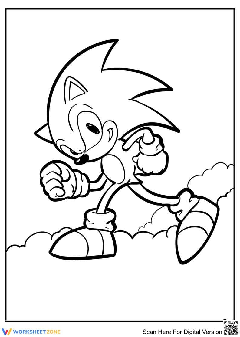 Sonic Coloring Page | Essential Kindergarten Printable - Page 1
