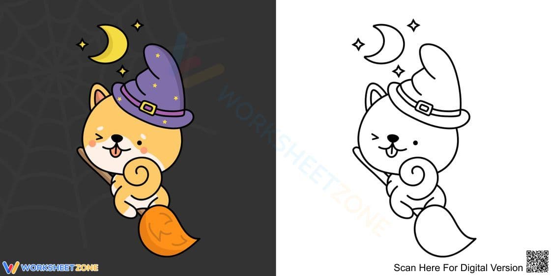 Playful Dog Coloring Page | Essential Kindergarten Art - Page 1