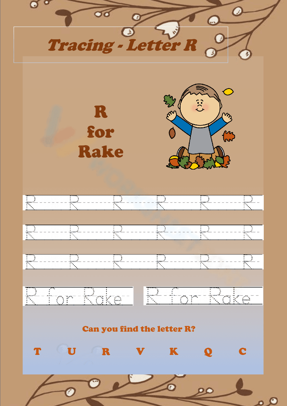 Letter R Tracing Worksheet | Essential Grade K-1 Printable - Page 1