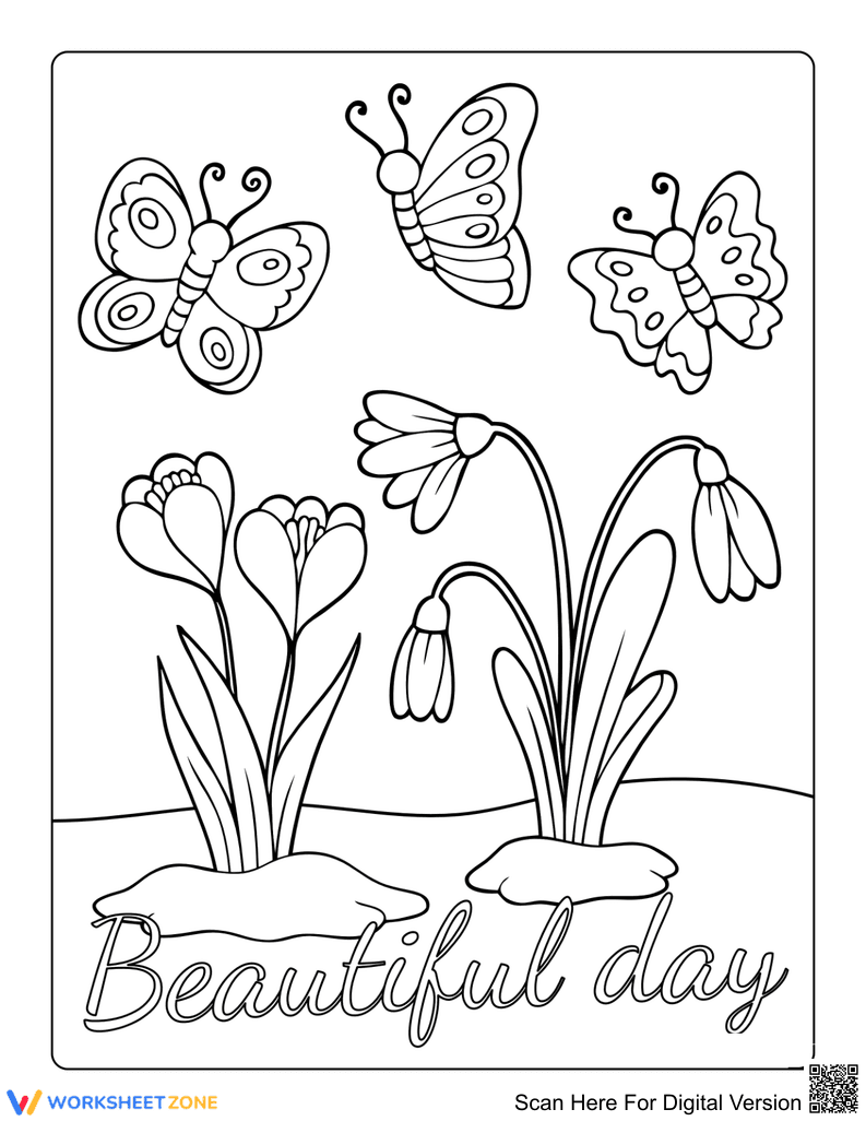 Beautiful Butterfly Coloring Page for Kids - Page 1