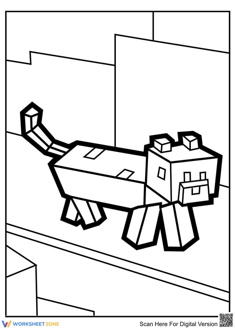 Minecraft Cat Coloring Page | Essential Printable - Page 1