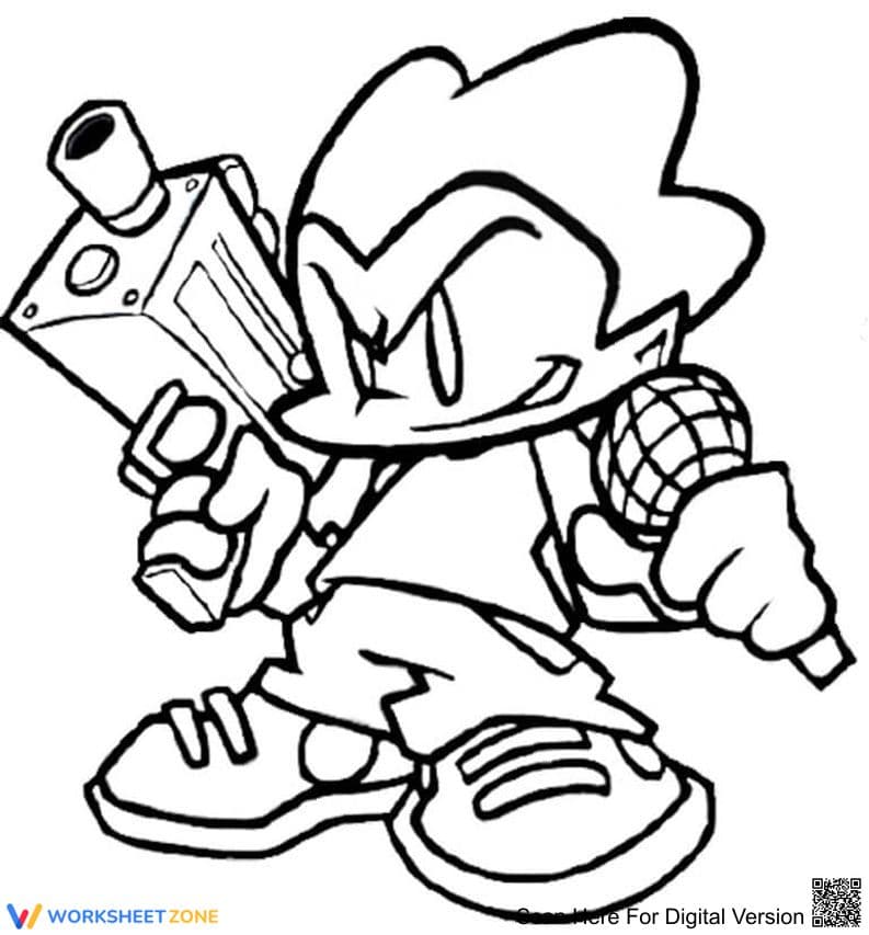 Cool Pico Friday Night Funkin' Coloring Page - Page 1