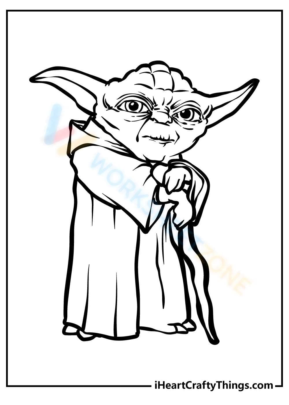 Yoda from Star Wars Coloring Page - Page 1