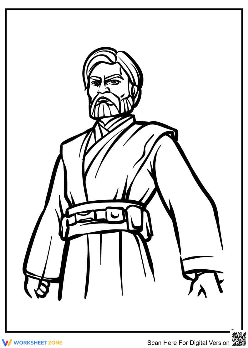 Obi-Wan Kenobi Coloring Page | Essential Star Wars Activity - Page 1
