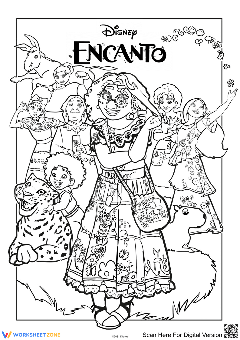 Encanto Characters Coloring Page | Printable Worksheet - Page 1