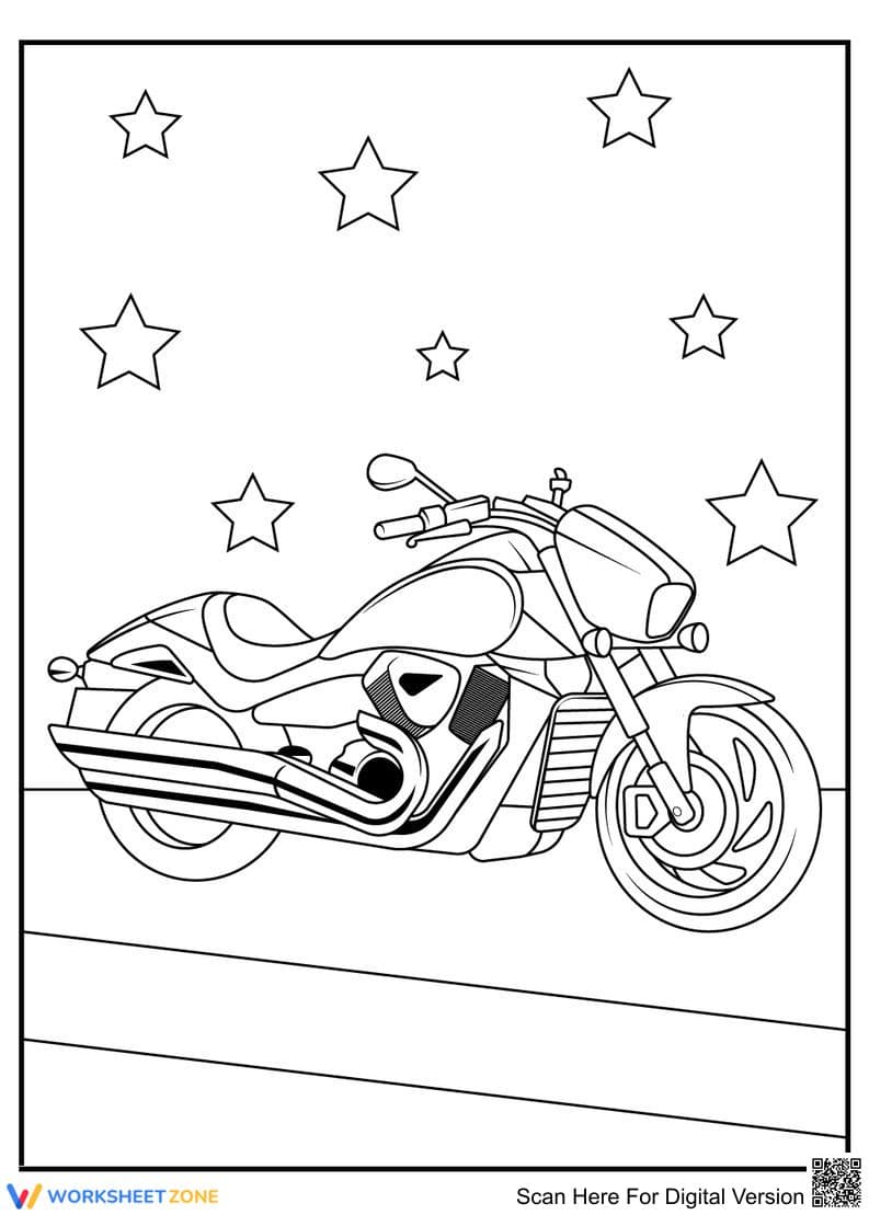 Magnificent Motorcycle Coloring Page - Page 1