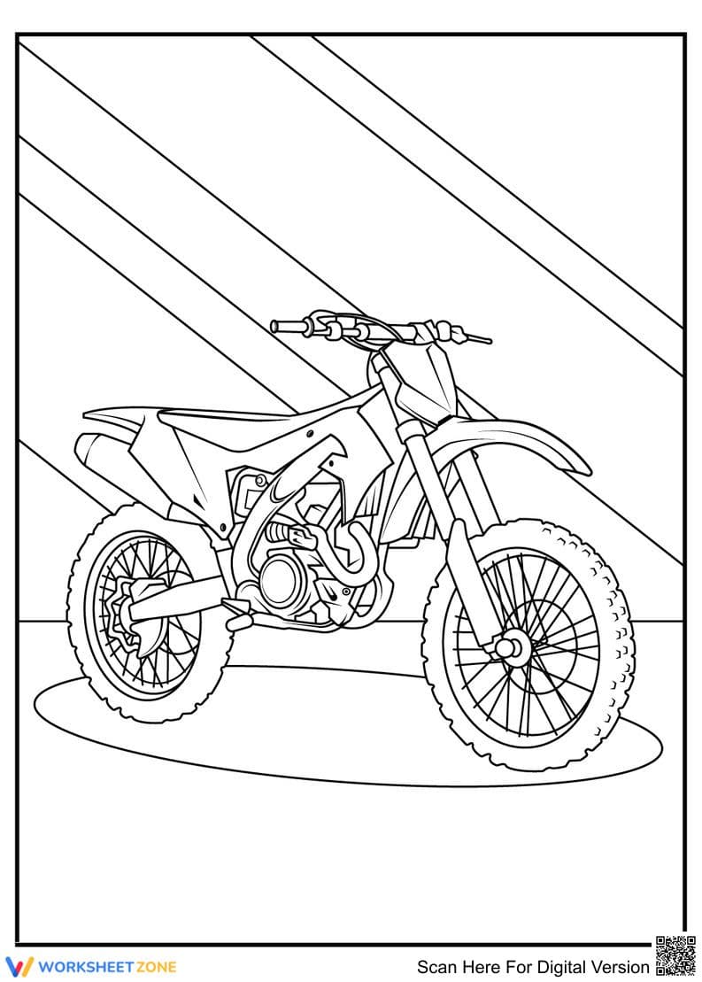 Excellent Motorcycle Coloring Page for Children - Page 1