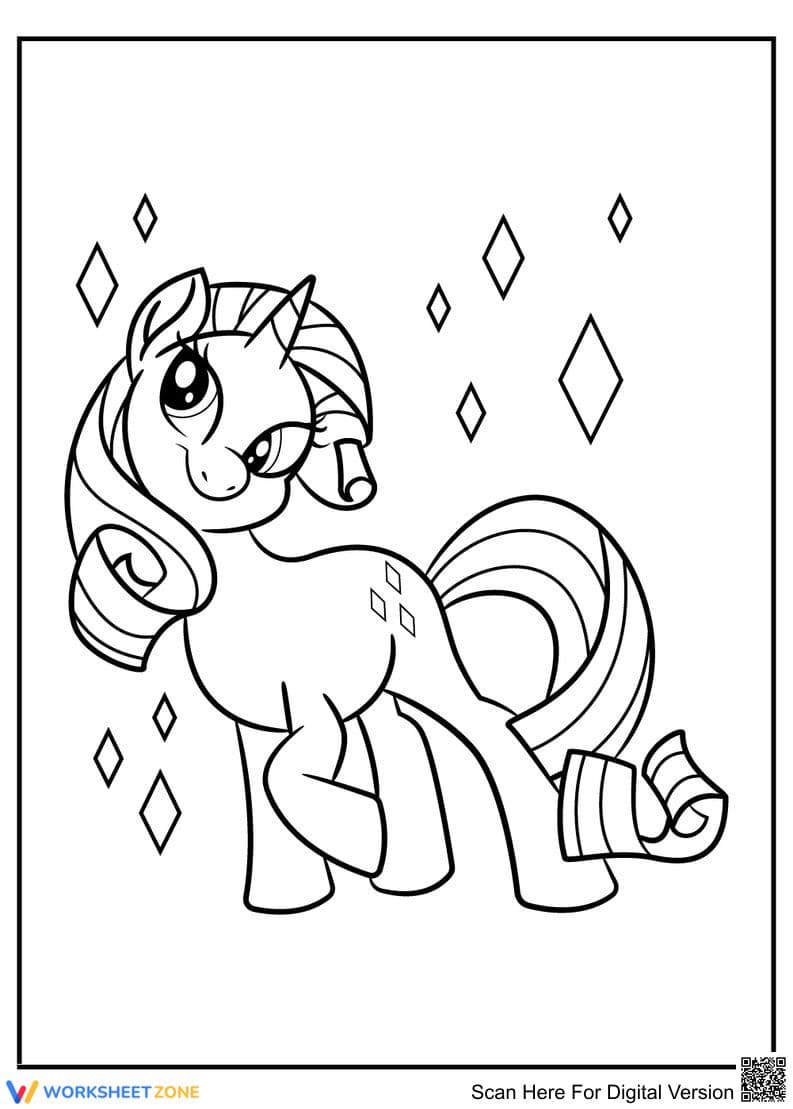 Rarity Coloring Page | Printable Kindergarten Art - Page 1
