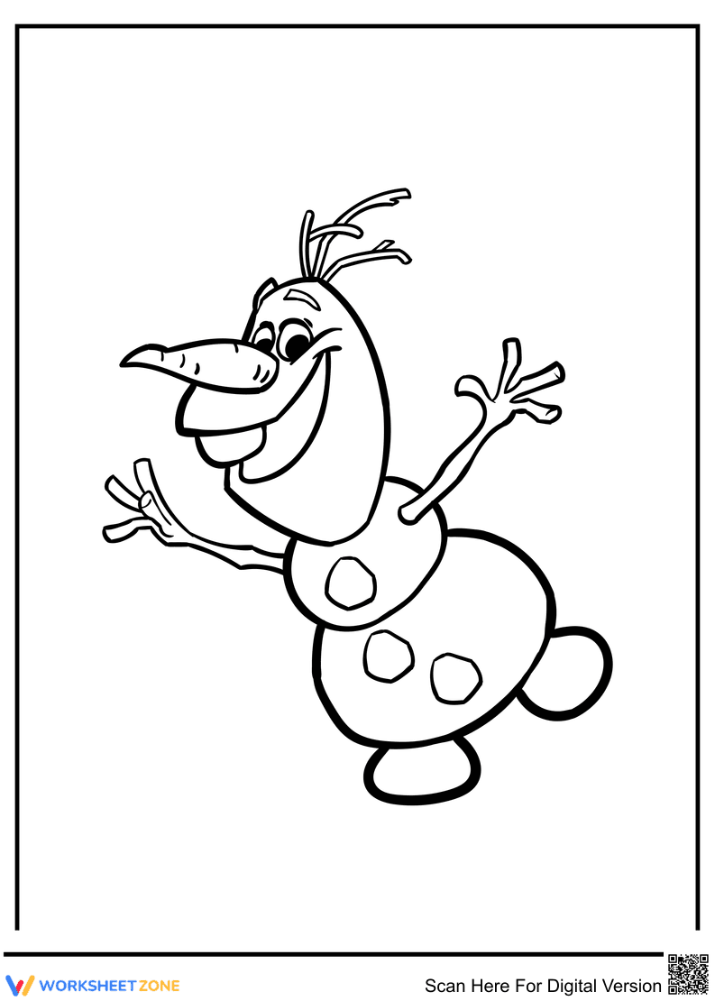 Playful Olaf Coloring Page | Essential Grade K-2 Art - Page 1