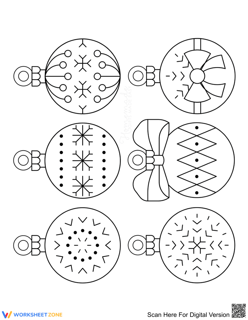 Christmas Ornament Coloring Page | Essential K-5 Ready - Page 1