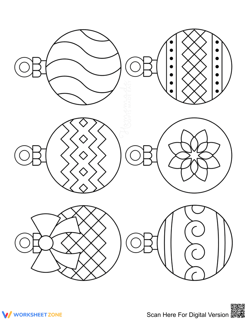 Christmas Ornament Coloring Worksheet | Essential Printable - Page 1
