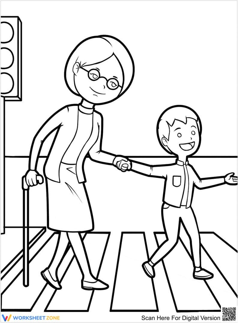 Kindness Coloring Page | Grade K-2 Printable Worksheet - Page 1