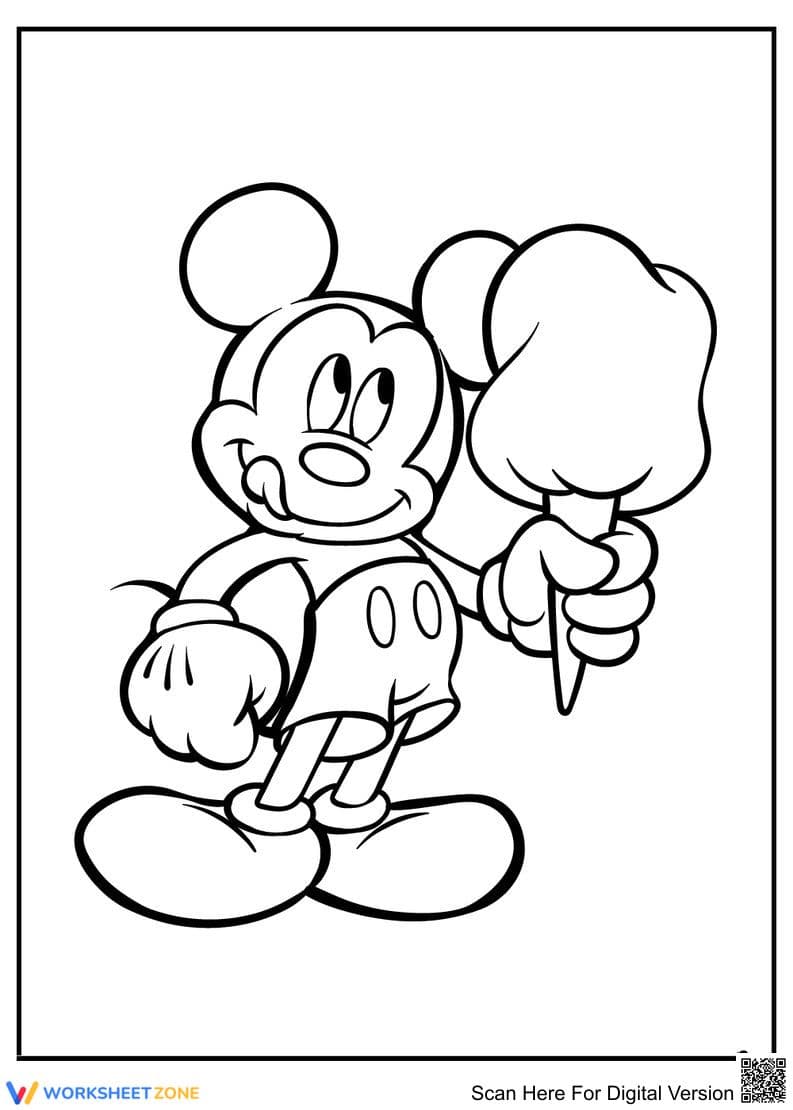 Mickey Mouse Coloring Page | Essential Kindergarten Art - Page 1