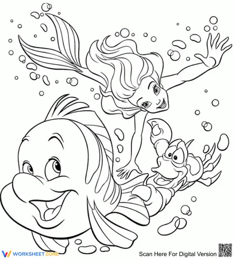 Princess Ariel Coloring Page | Essential Grade K Ready - Page 1