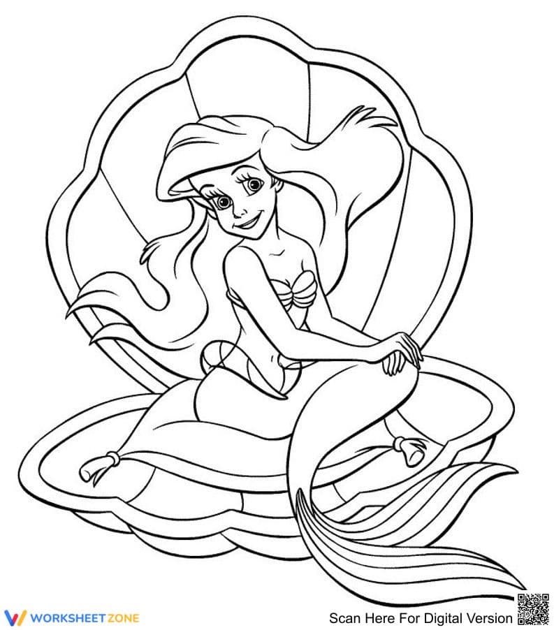 Ariel The Little Mermaid Coloring Page - Page 1
