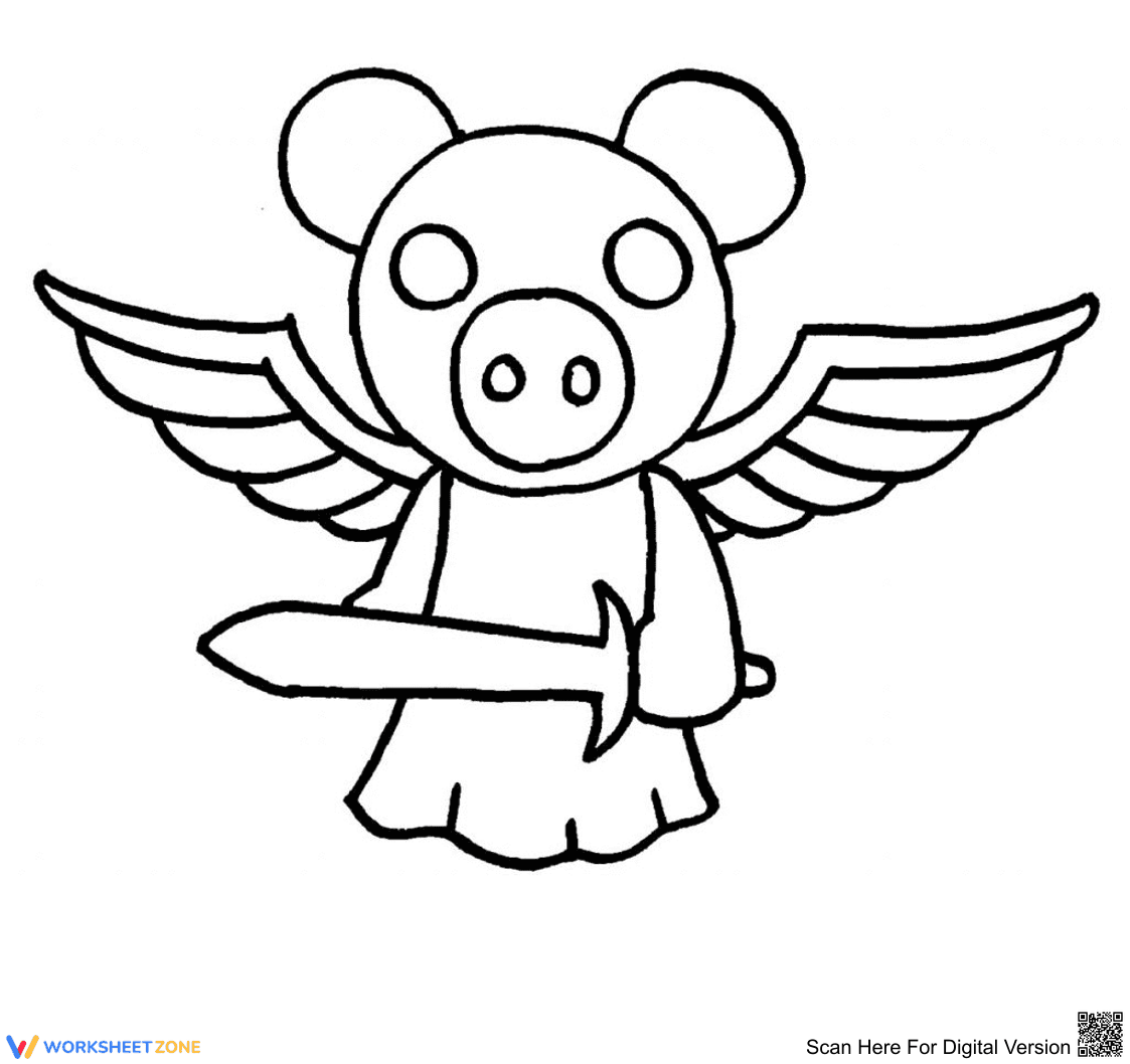 Golden Piggy Roblox Coloring Page - Page 1