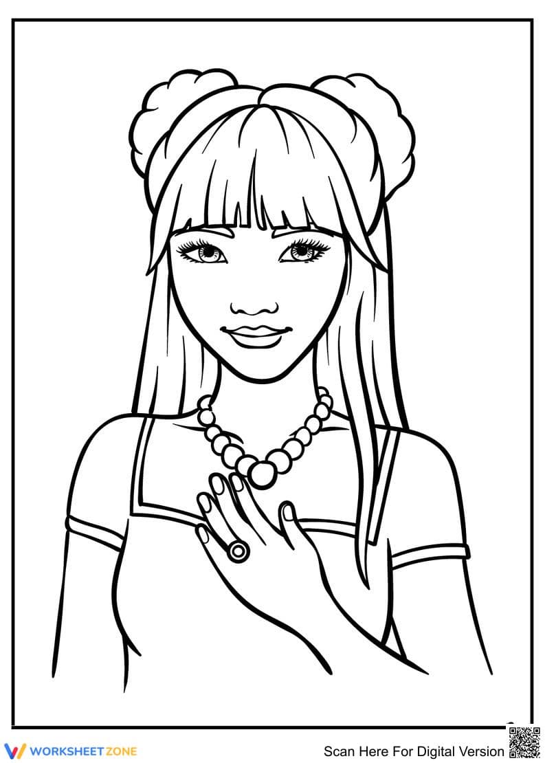 Soft Girl Coloring Page - Page 1