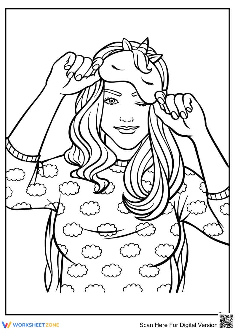 Cute Teen Girl Coloring Page - Page 1