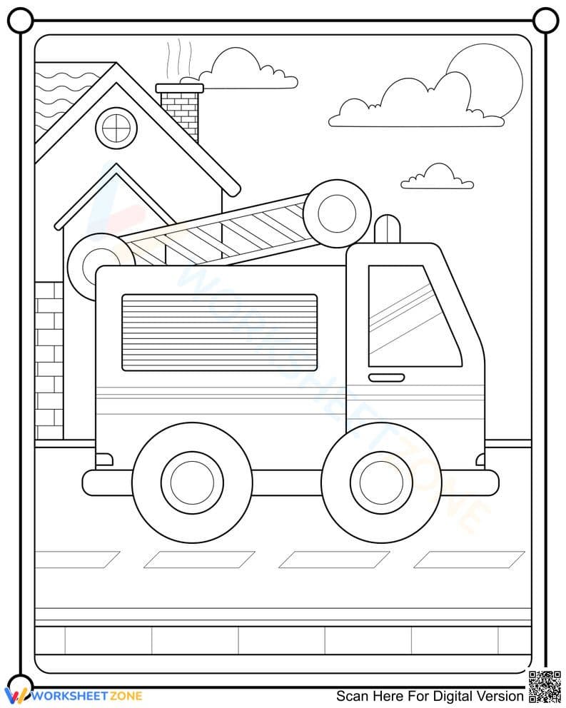 Printable Truck Coloring Page | Kindergarten Arts - Page 1