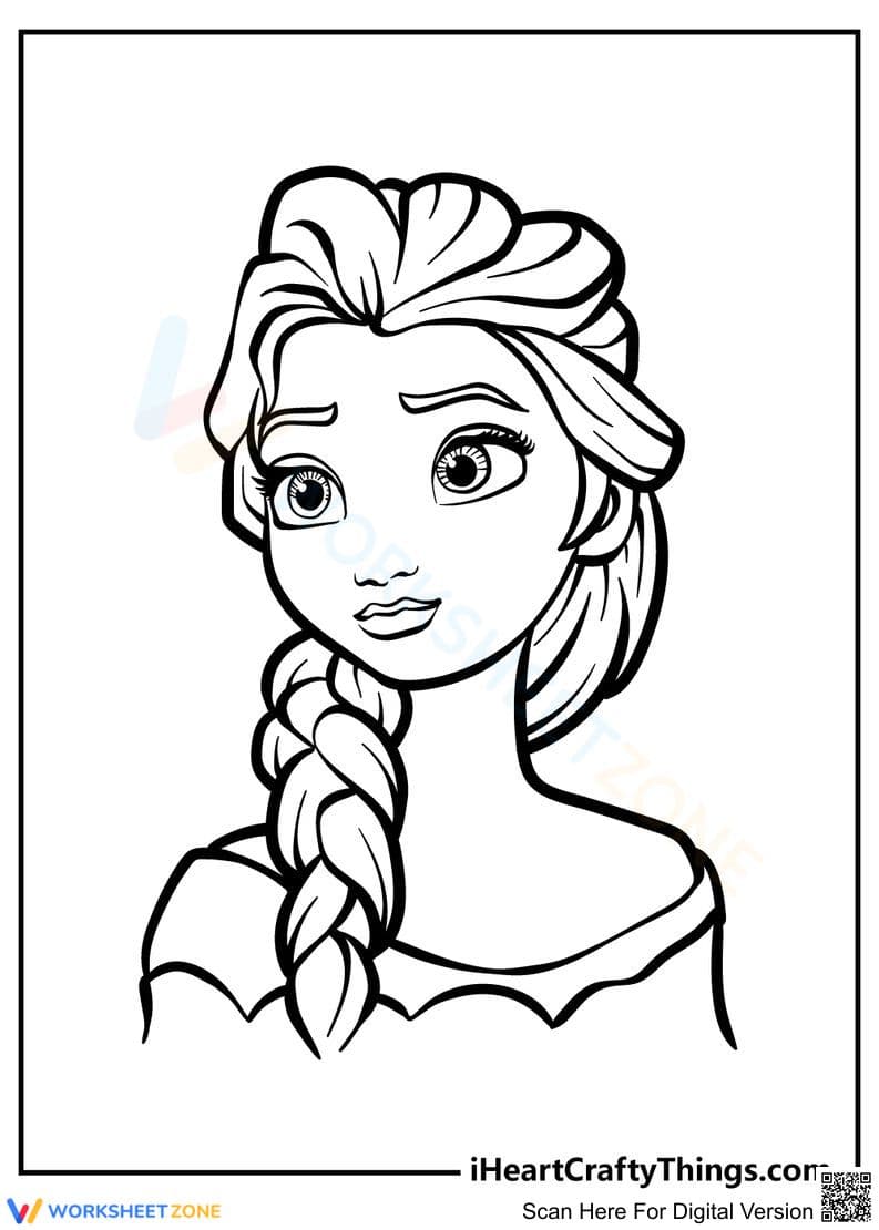 Printable Elsa Coloring Page | Kindergarten Arts & Crafts - Page 1