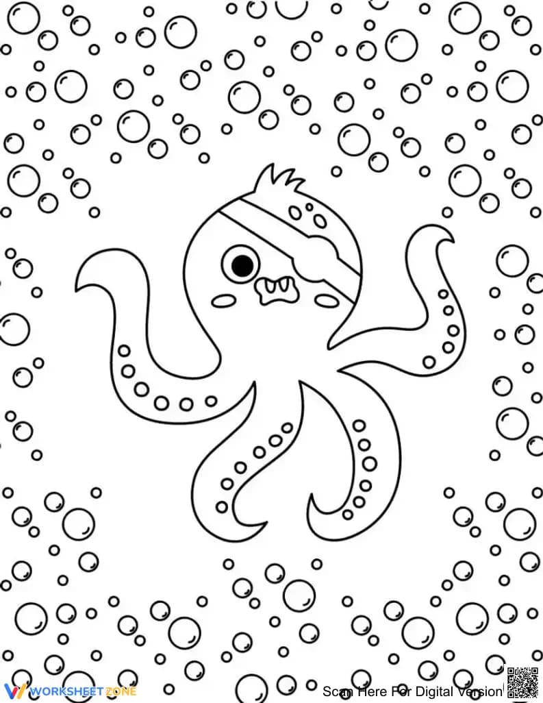 Pirate Octopus Coloring Page | Essential Grade K-5 - Page 1