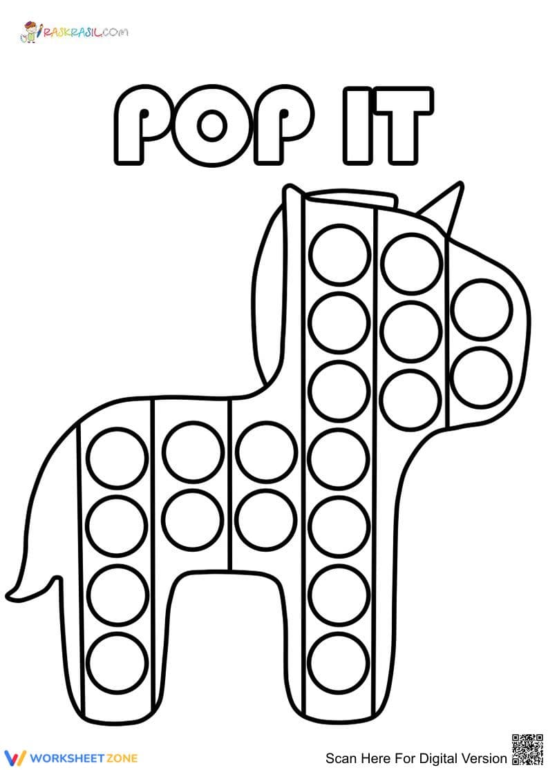 Pop It Fun: A Horse-Themed Activity - Page 1