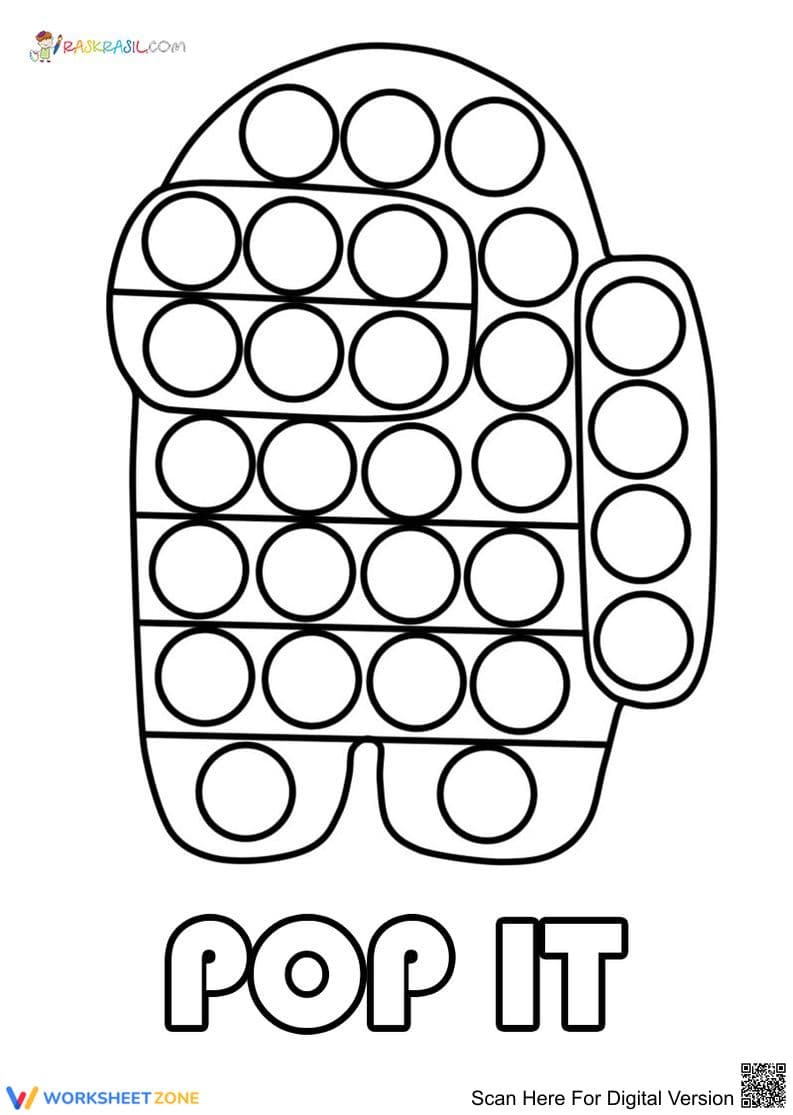 Among Us Pop It Coloring Page | Printable Grade K-1 - Page 1