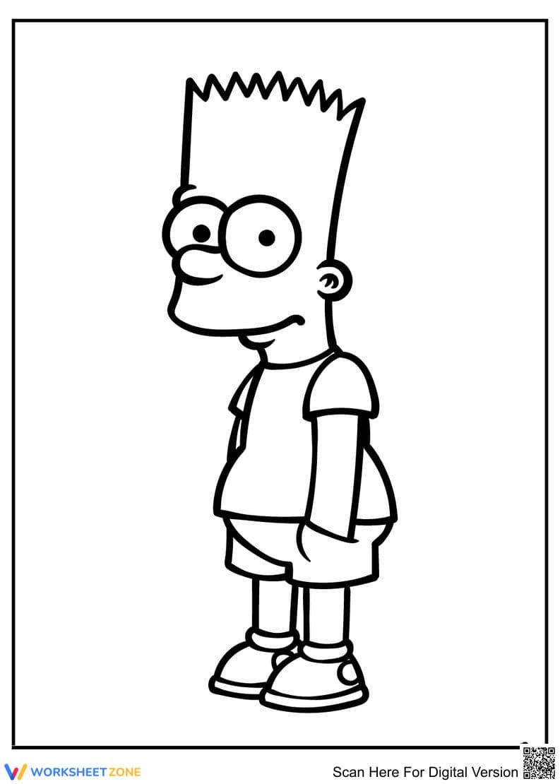 Bart Simpson Coloring Page | Printable Fine Motor Activity - Page 1