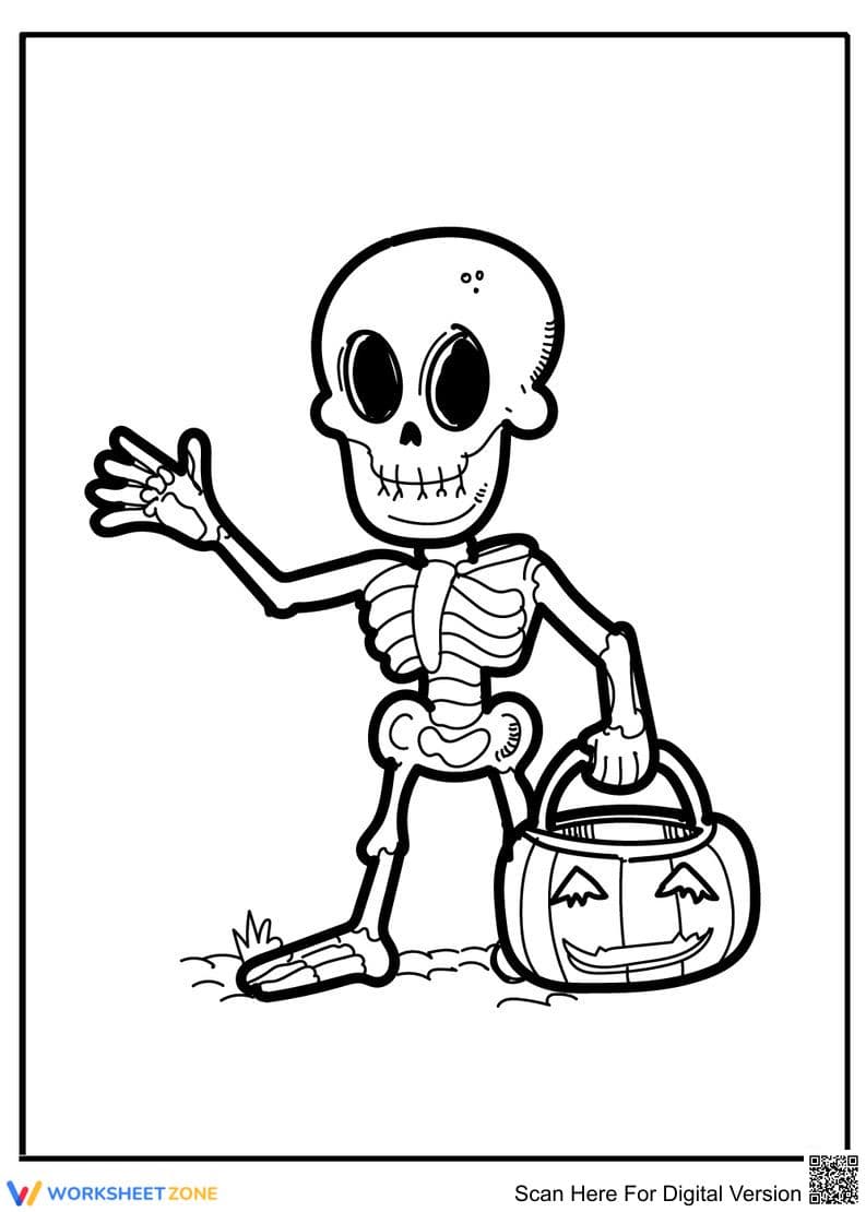 Halloween Skeleton Coloring Page | Essential Grade K-2 - Page 1