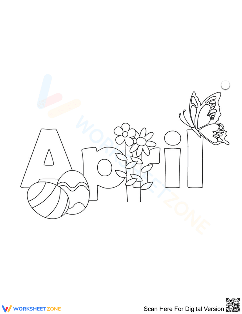 April Coloring Page | Grade 5-10 Essential - Page 1