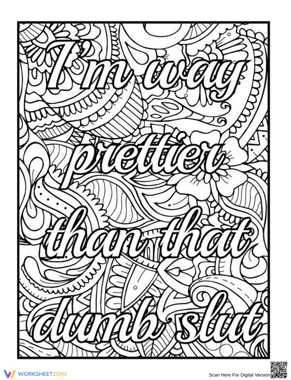 I am Prettier: Positive Affirmations Worksheet - Page 1
