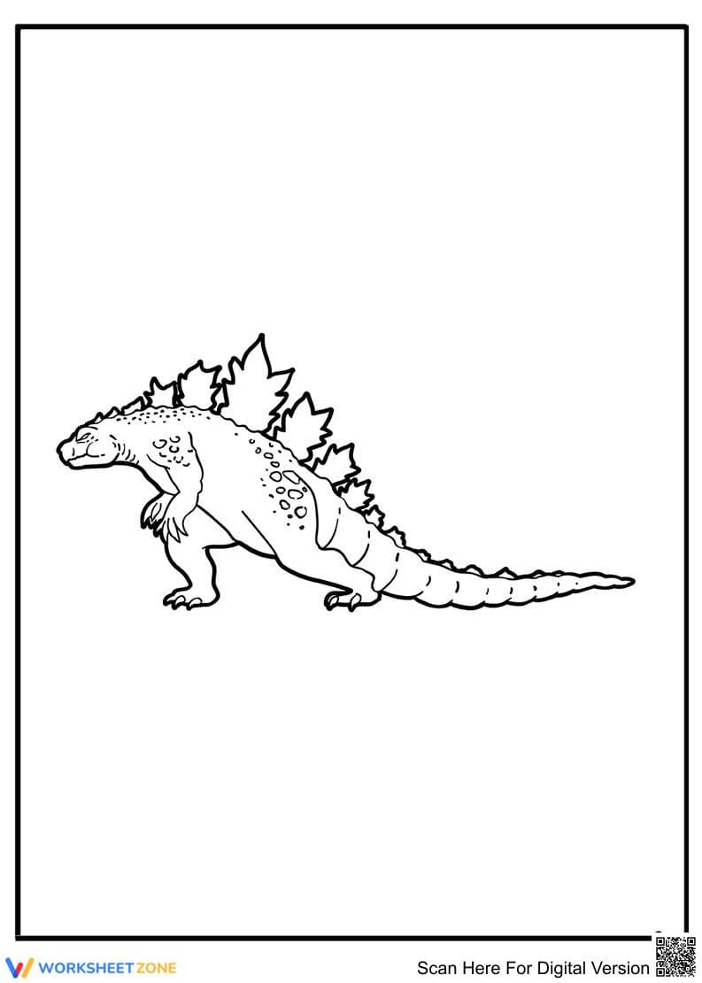 Walking Godzilla Coloring Page - Page 1