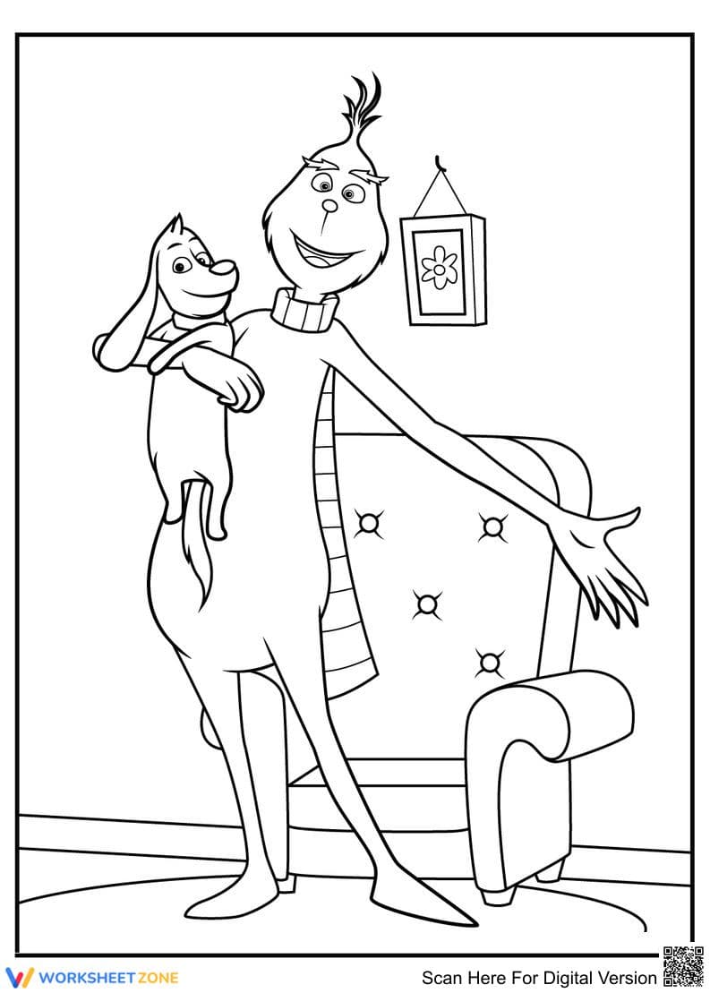 Grinch and Max Coloring Page - Page 1