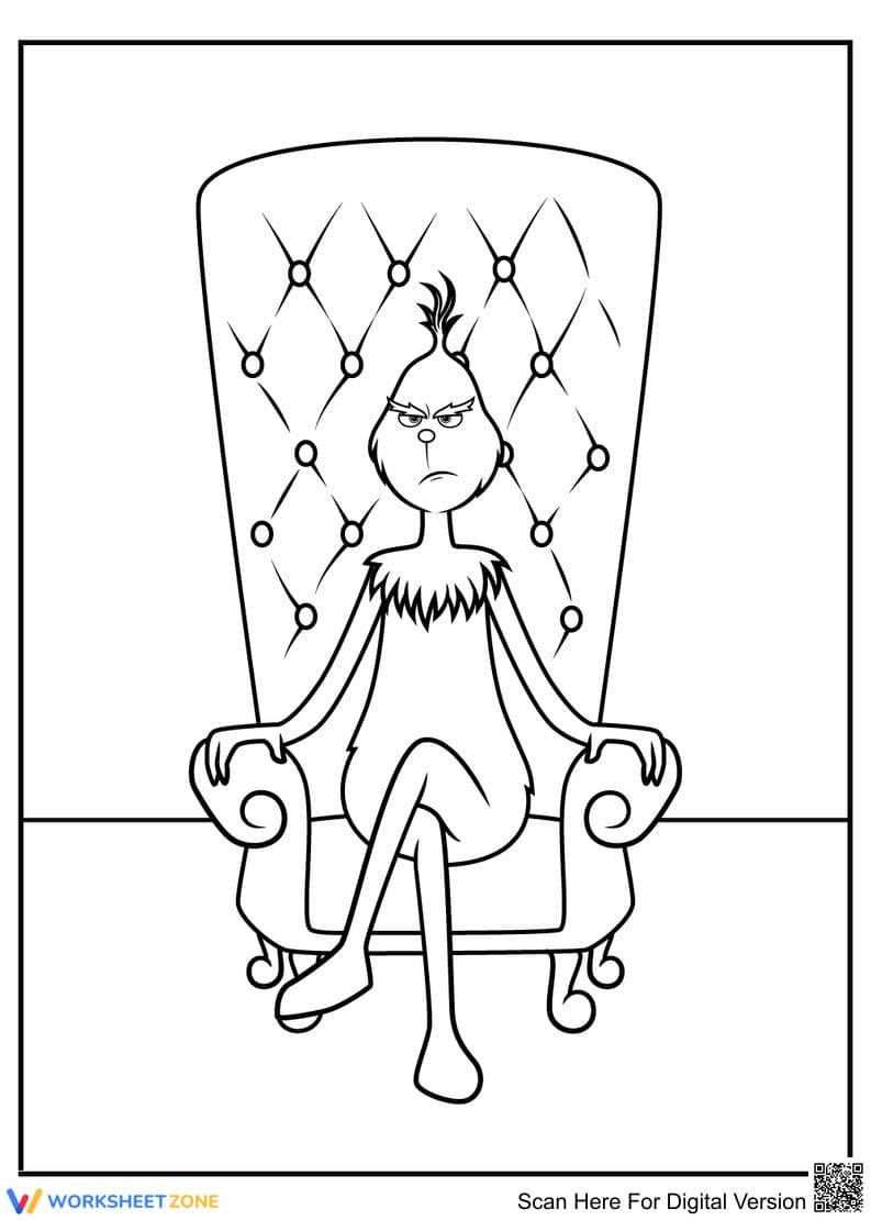 Upset Grinch Coloring Page | Essential Grade K-5 Ready - Page 1