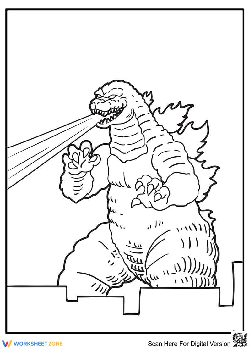 Godzilla Coloring Page: King of the Monsters! - Page 1