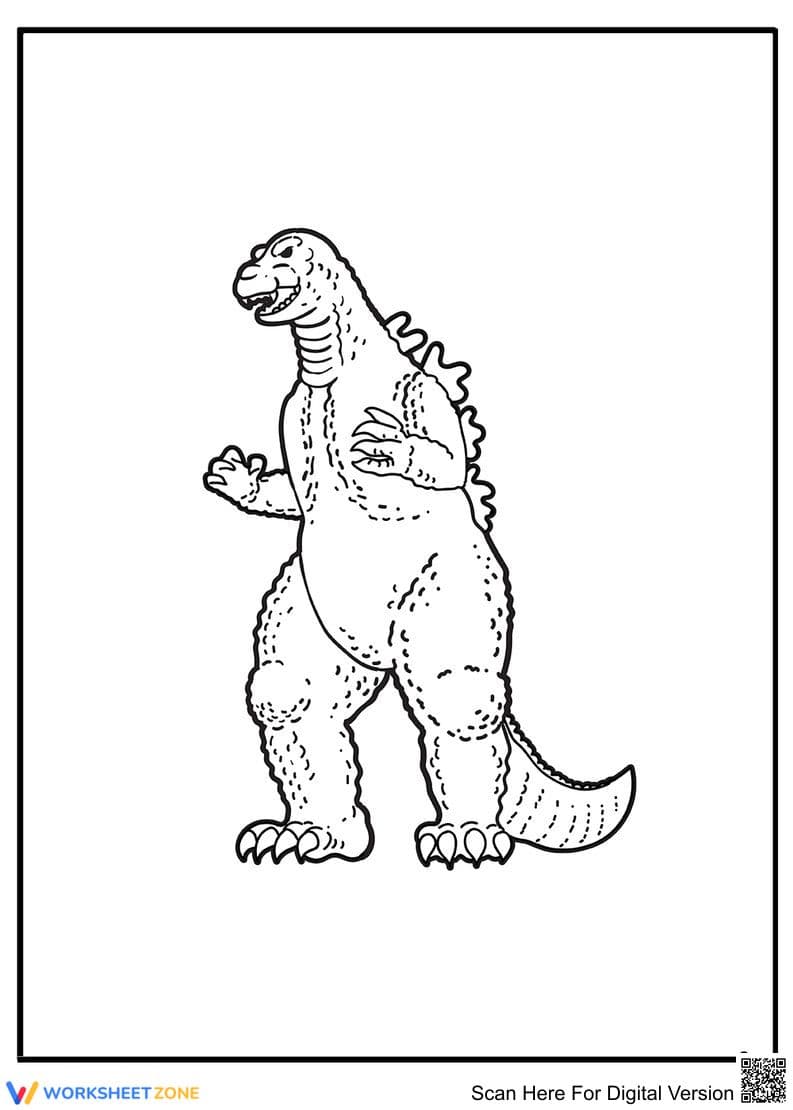 Godzilla Coloring Sheet for Monster Fans - Page 1