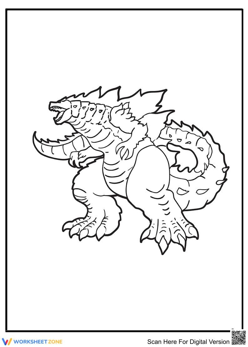 Dangerous Godzilla Coloring Page Fun - Page 1