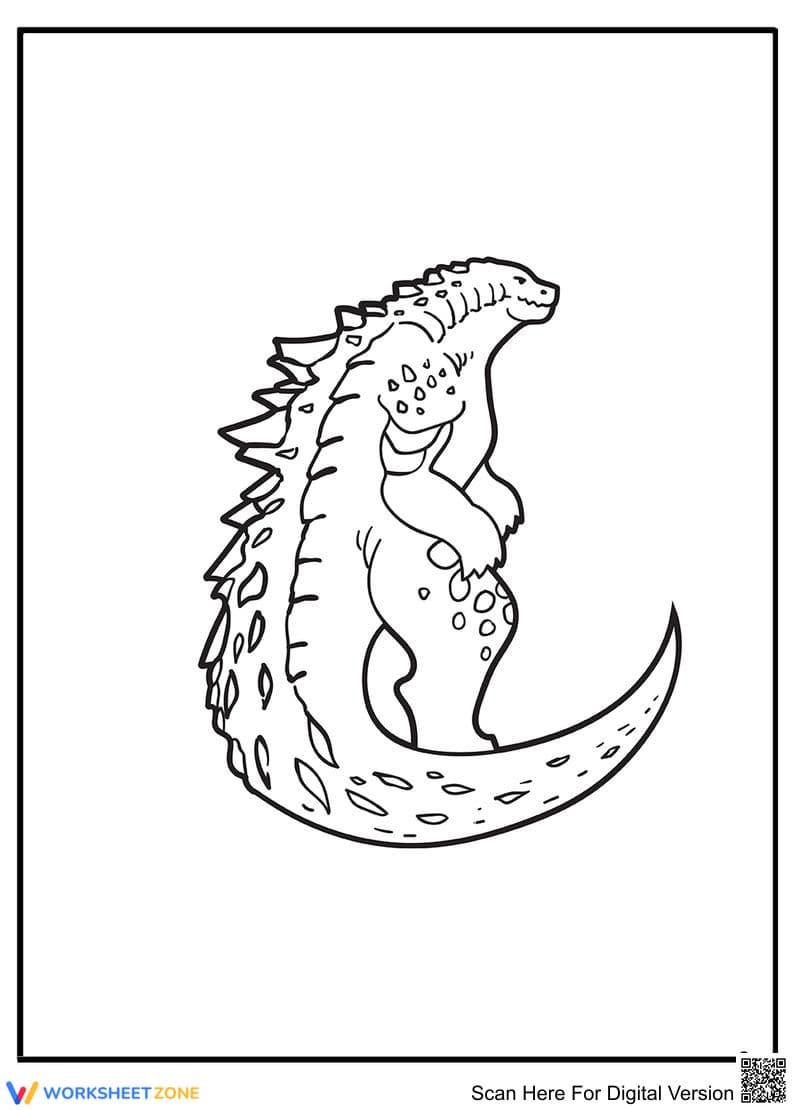 Scary Godzilla Coloring Sheet Activity - Page 1
