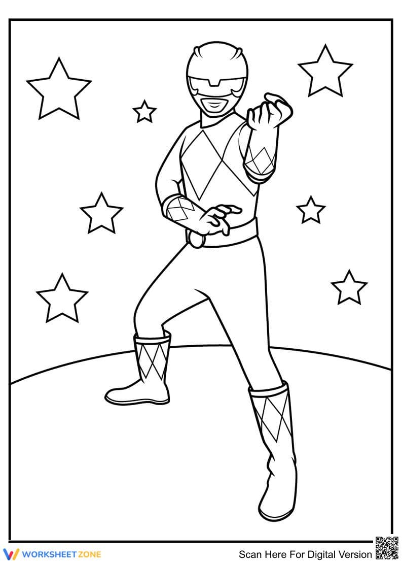 Black Ranger Coloring Sheet for Kids - Page 1