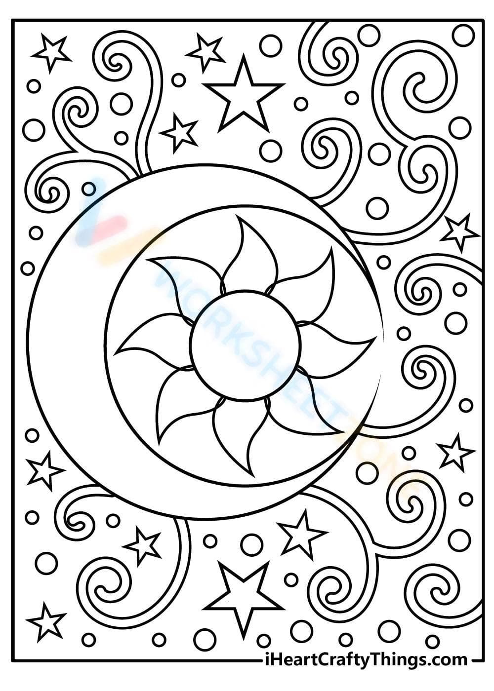 The Sun and the Moon Coloring Page - Page 1