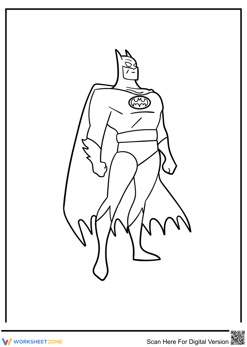 Heroic Batman Coloring Page | Essential Grade K-2 - Page 1