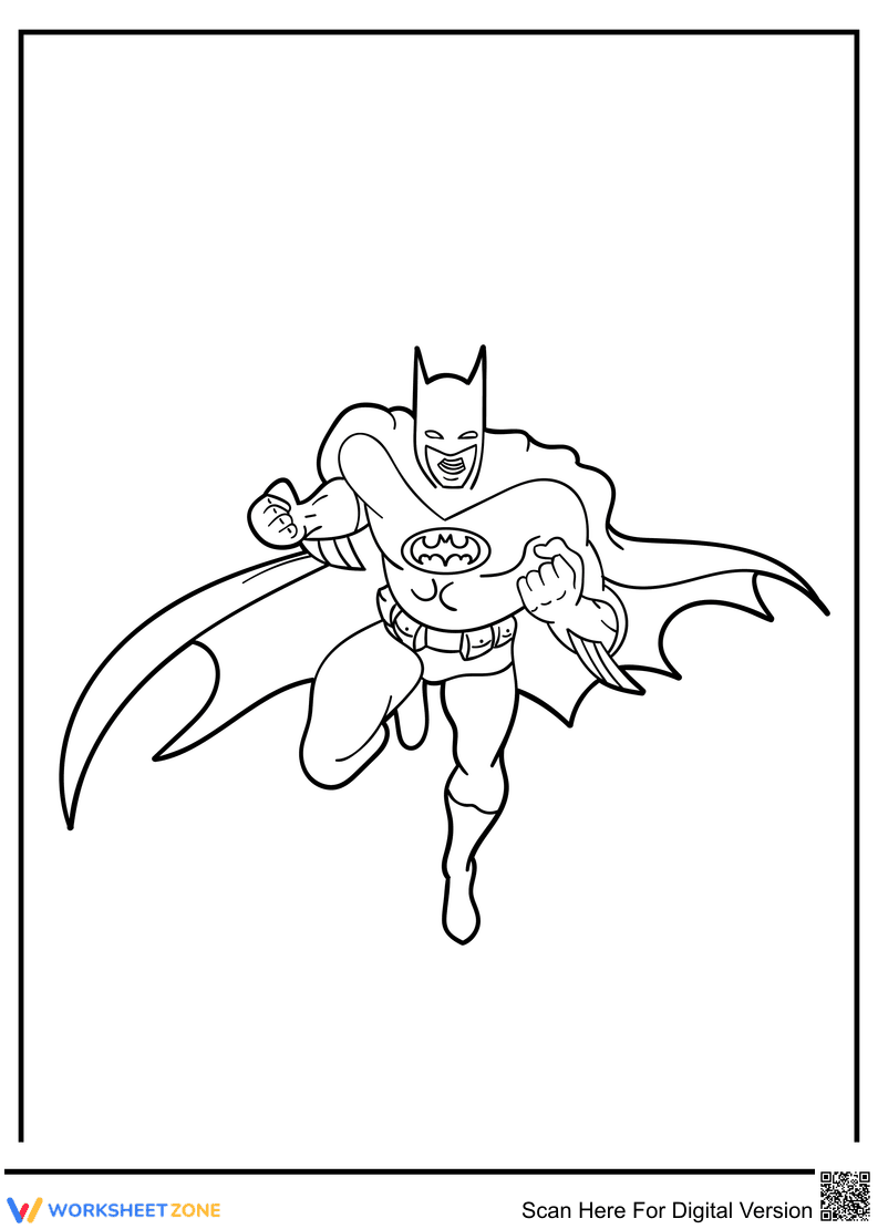 Fighting Batman Coloring Page | Essential Grade K-2 - Page 1