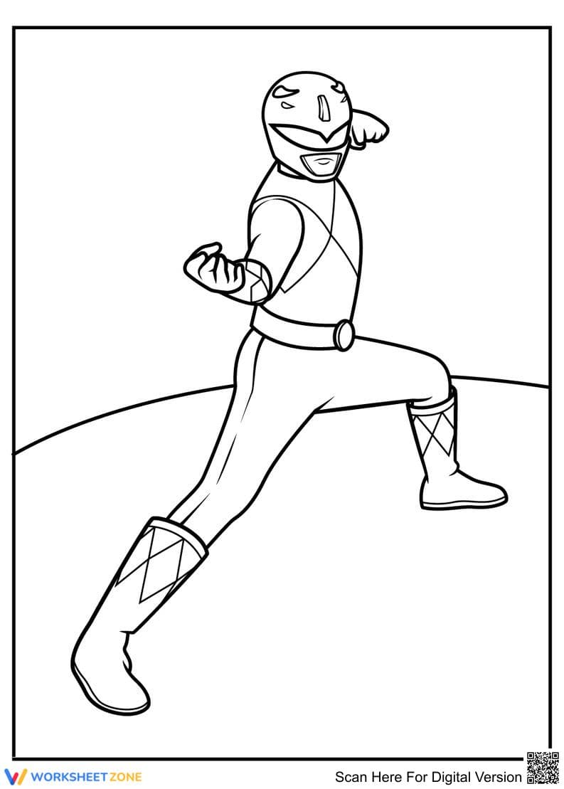 Blue Ranger Coloring Page for Kids - Page 1