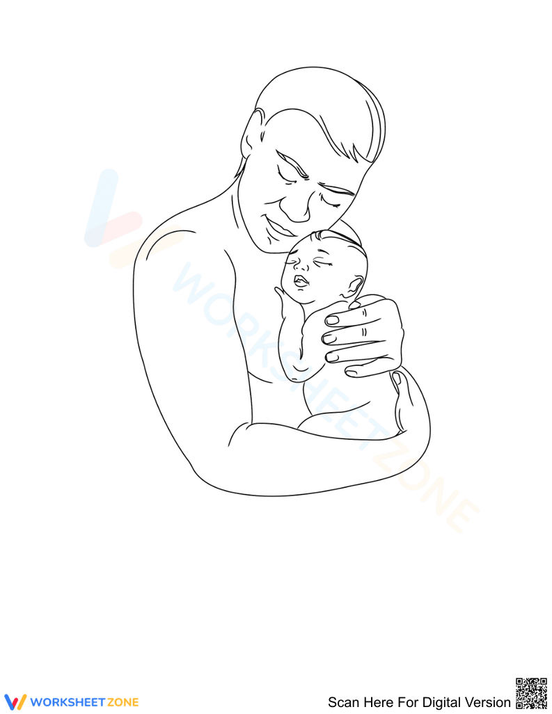 Daddy and Son Coloring Page | Essential K-5 Printable - Page 1